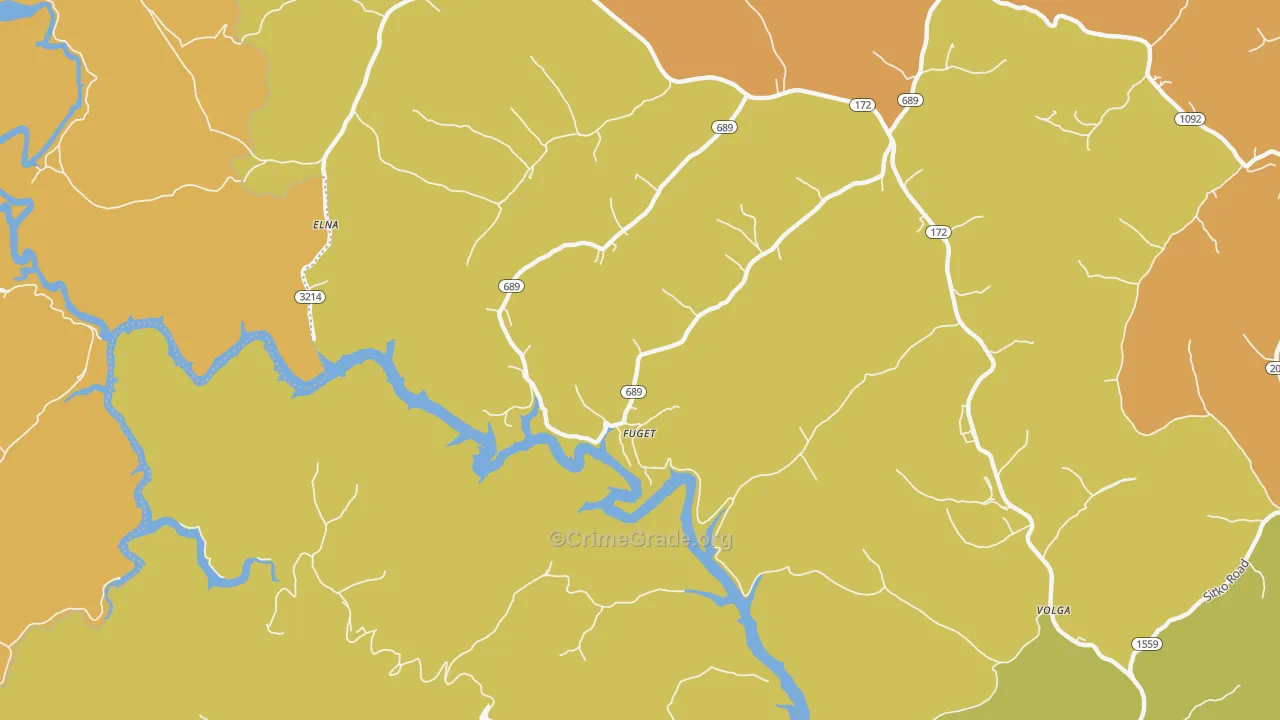 Fuget, KY Map of Vandalism Rates