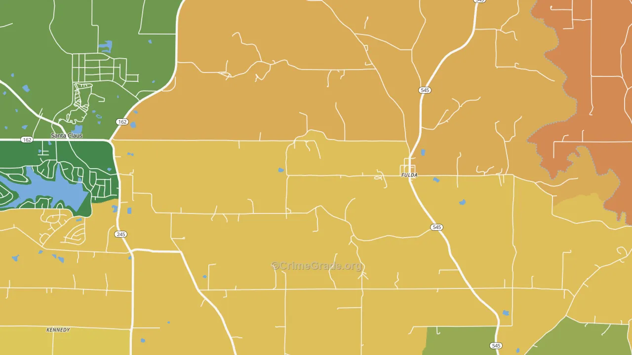 Fulda, IN Map of Vandalism Rates