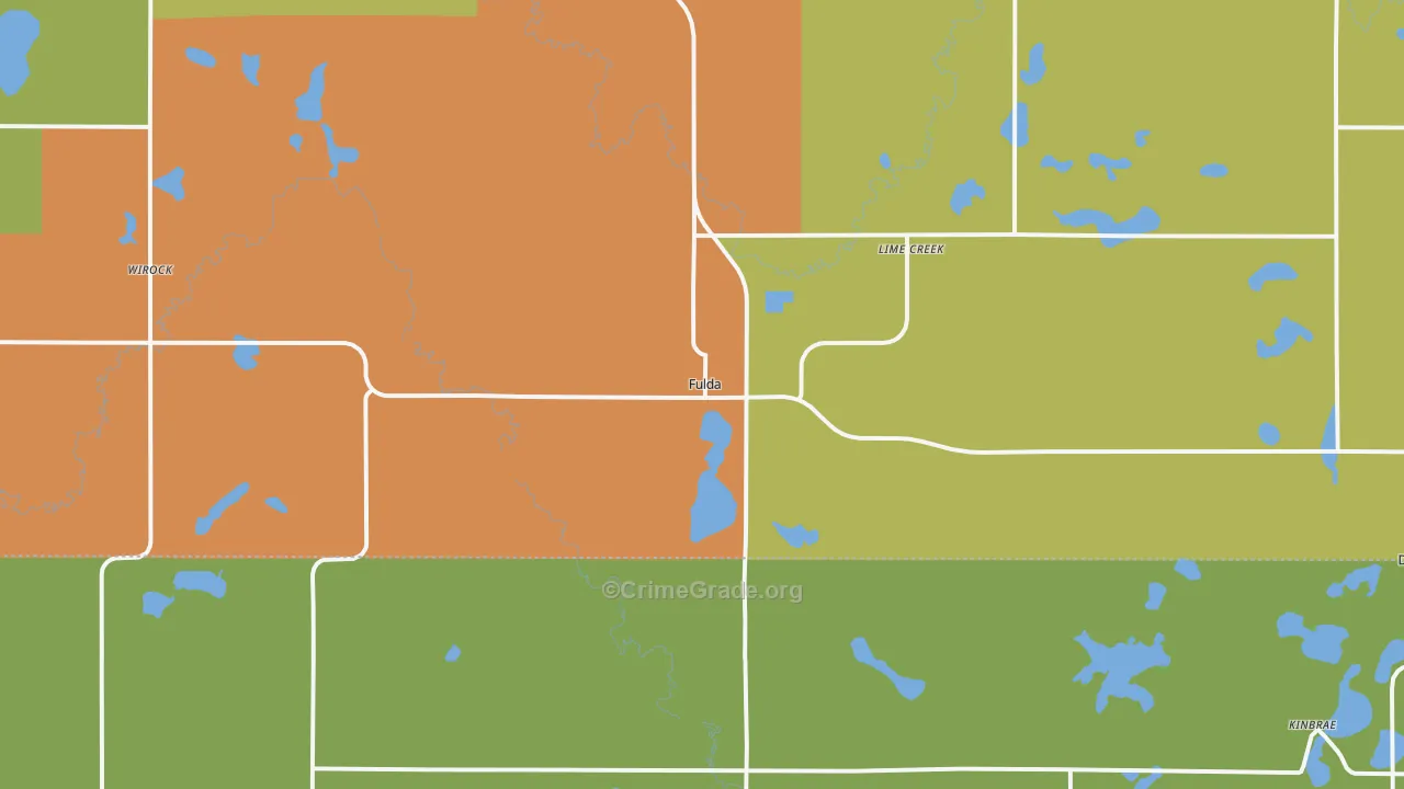 Fulda, MN Map of Vandalism Rates