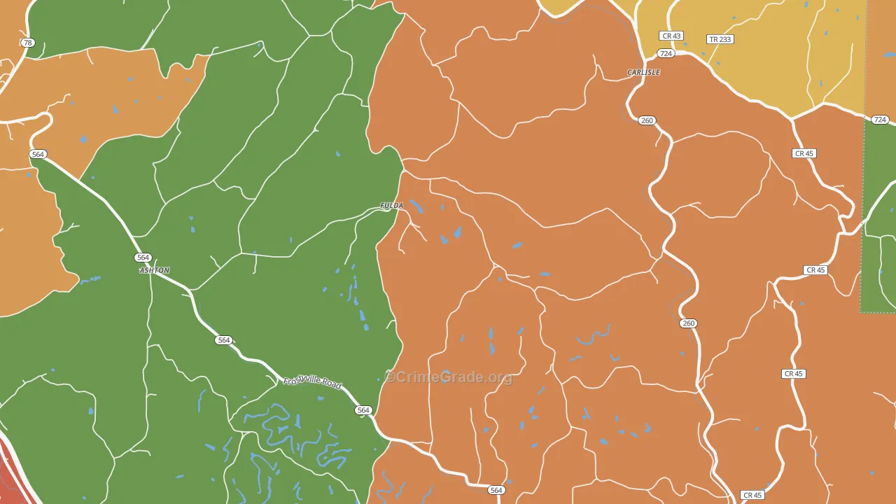 Fulda, OH Map of Vandalism Rates