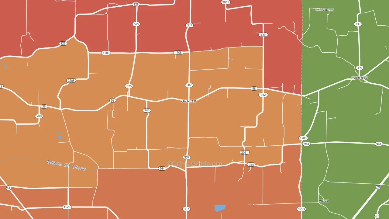 Fulgham, KY Map of Vandalism Rates