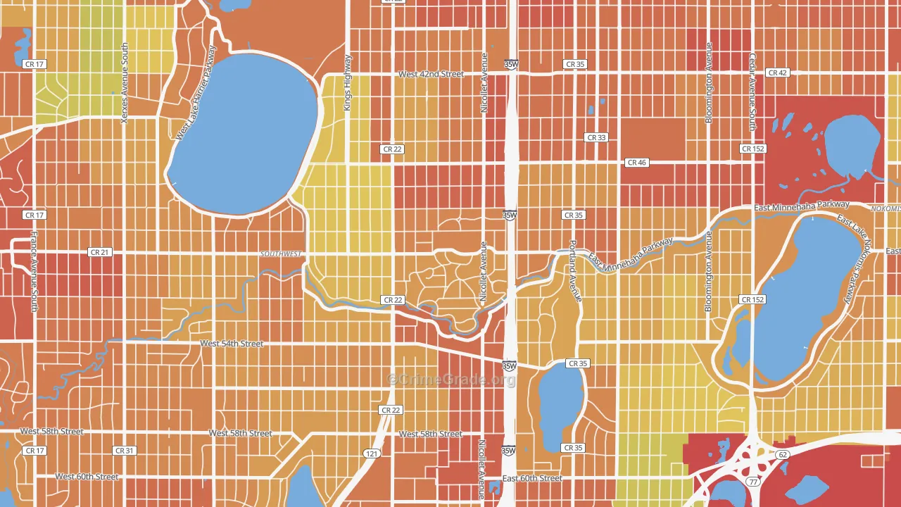 Fuller Tangletown, Minneapolis, MN Map of Vandalism Rates