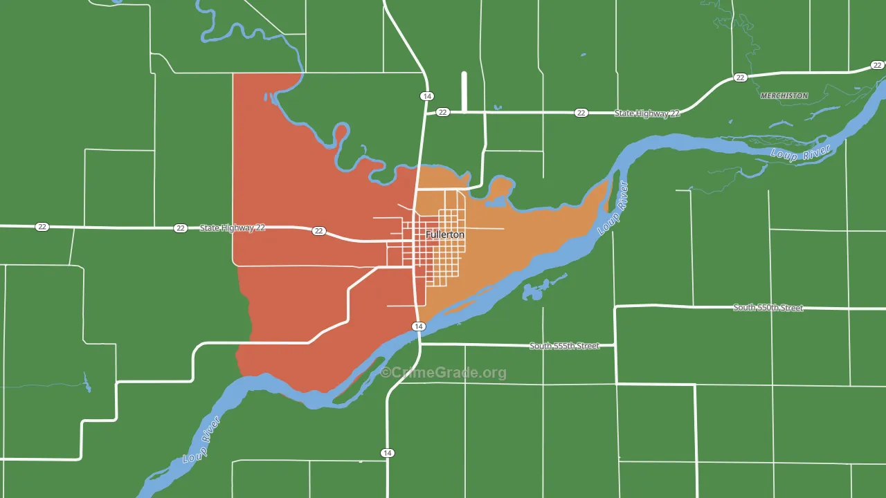 Fullerton, NE Map of Vandalism Rates