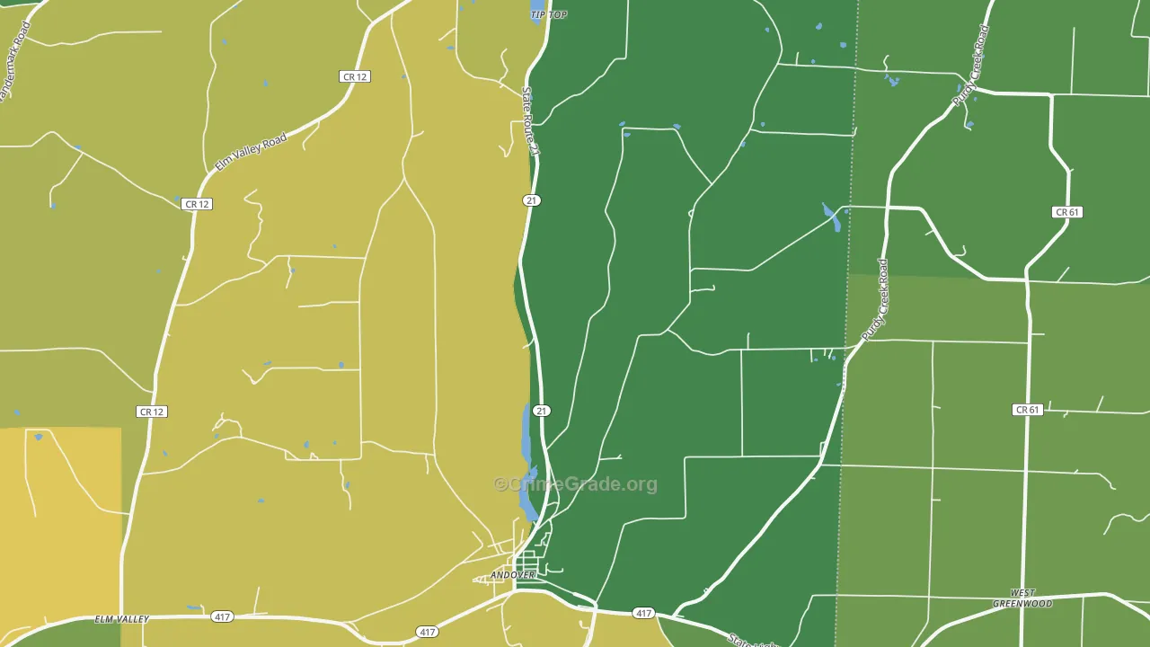 Fulmer Valley, NY Map of Vandalism Rates