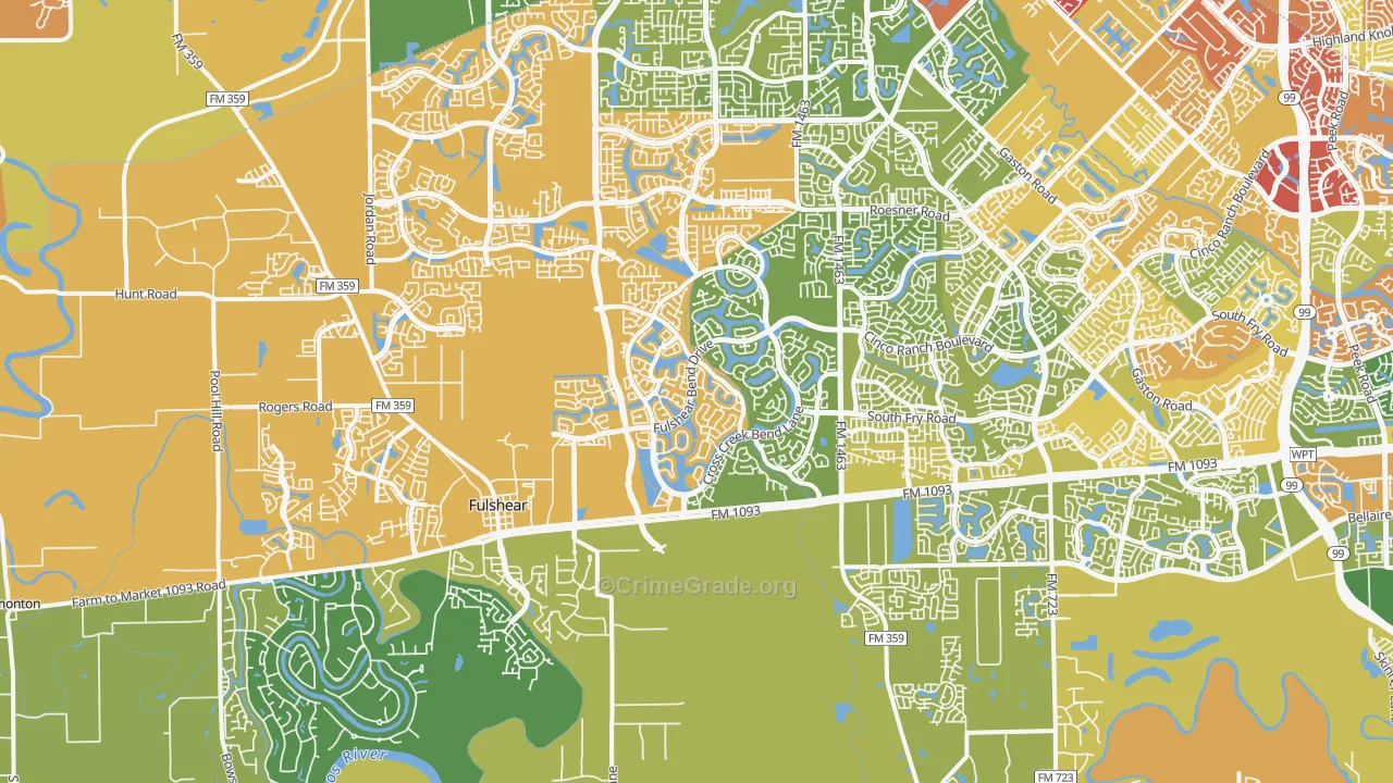 Fulshear, TX Map of Vandalism Rates