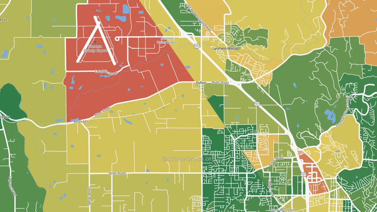 Fulton, CA Map of Vandalism Rates