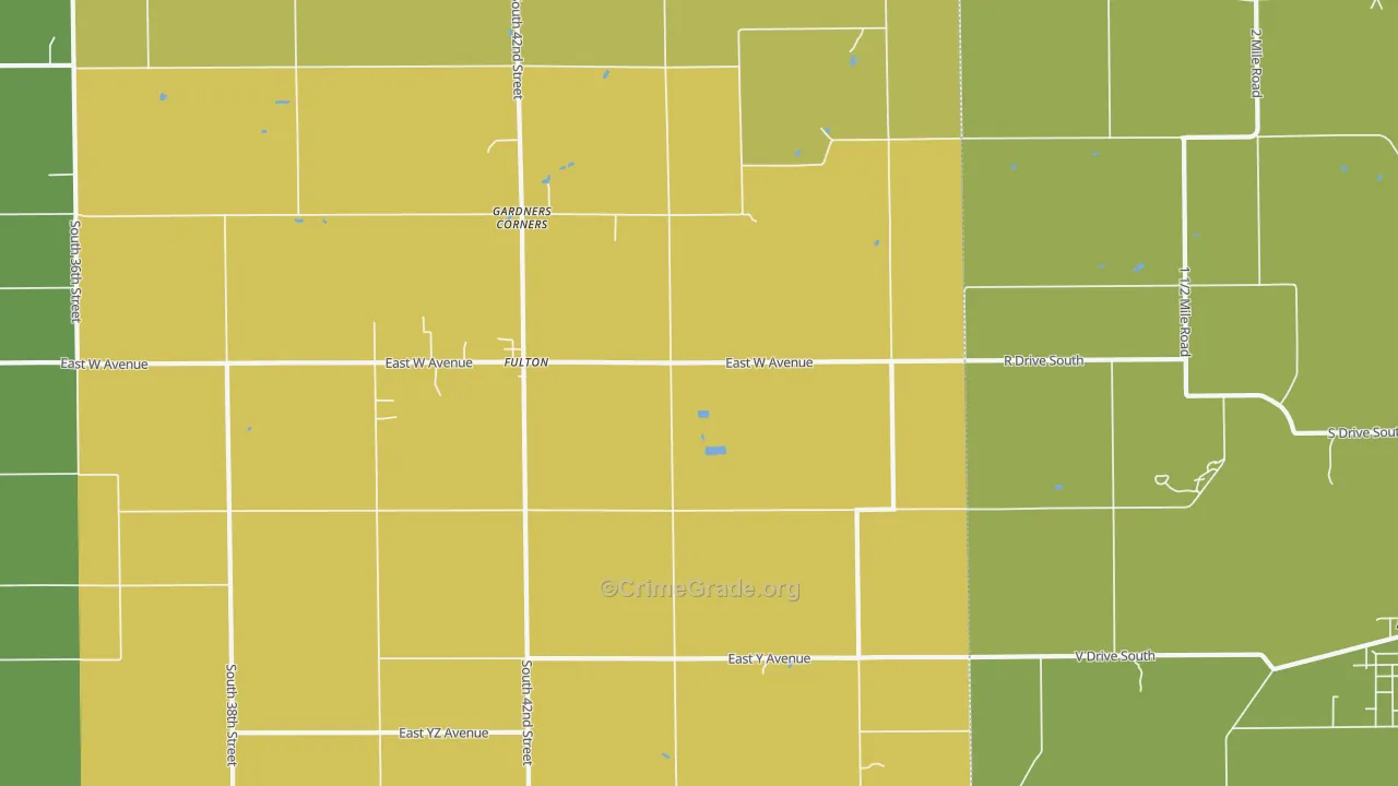 Fulton, MI Map of Vandalism Rates