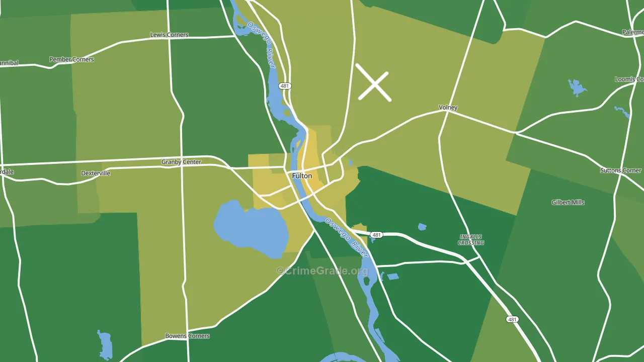 Fulton, NY Map of Vandalism Rates