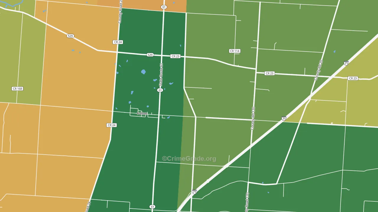 Fulton, OH Map of Vandalism Rates
