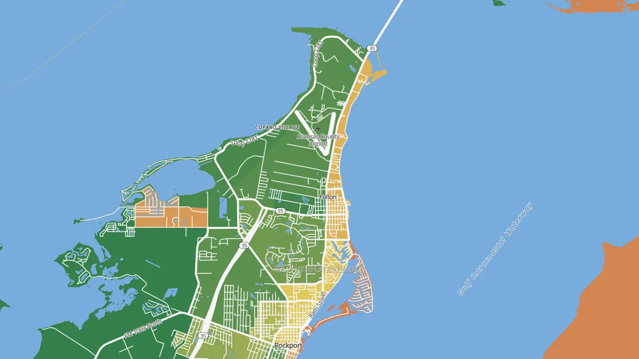 Fulton, TX Map of Vandalism Rates