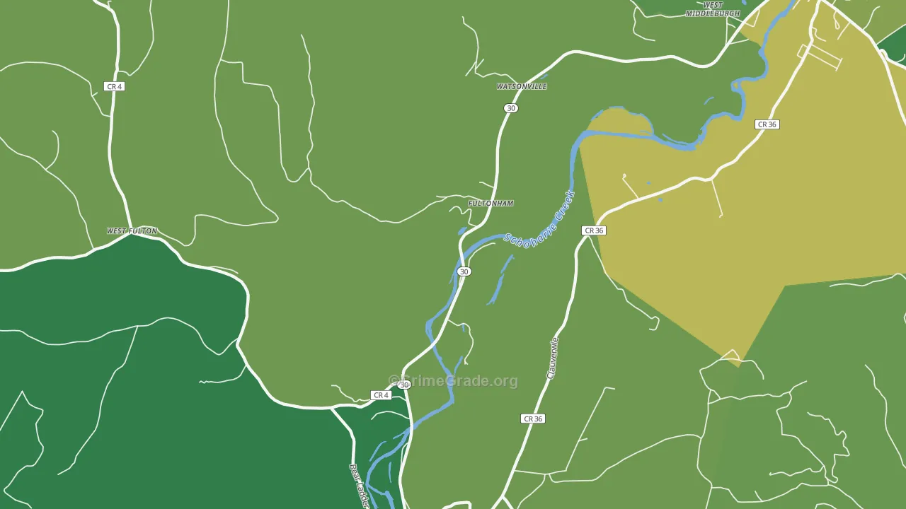 Fultonham, NY Map of Vandalism Rates