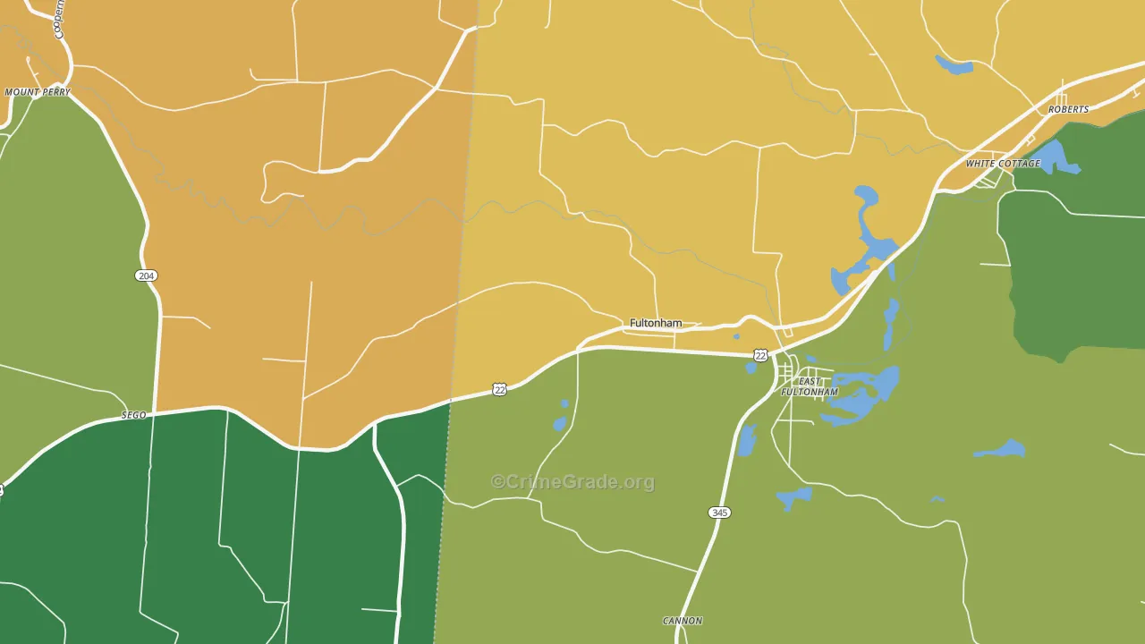 Fultonham, OH Map of Vandalism Rates