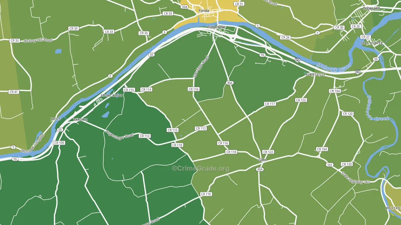 Fultonville, NY Map of Vandalism Rates