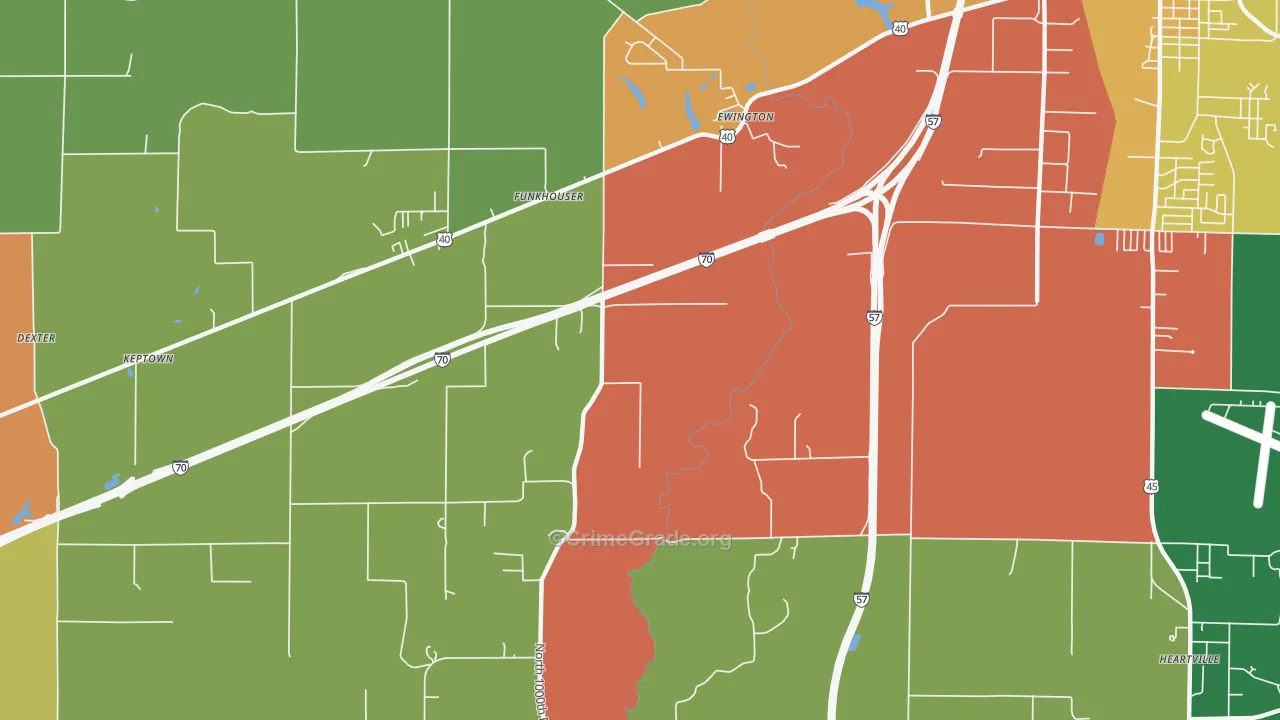 Funkhouser, IL Map of Vandalism Rates