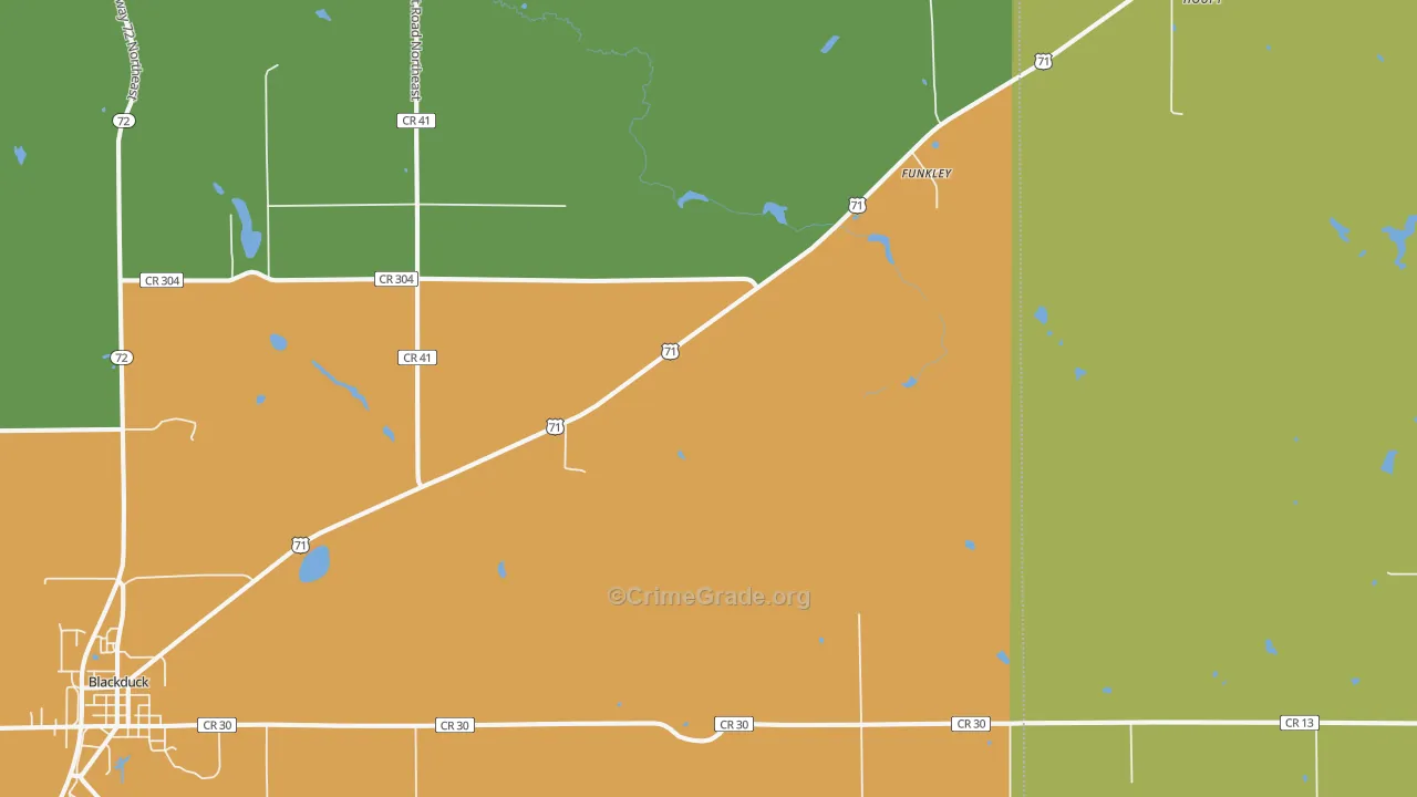 Funkley, MN Map of Vandalism Rates