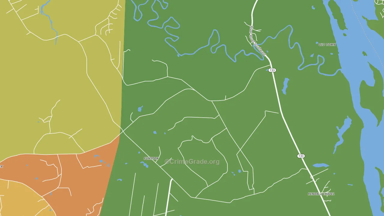 Funston, NC Map of Vandalism Rates