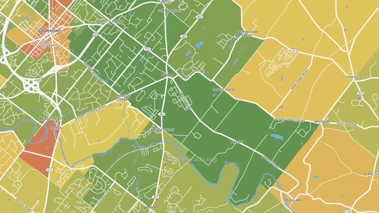 Furlong, PA Map of Vandalism Rates