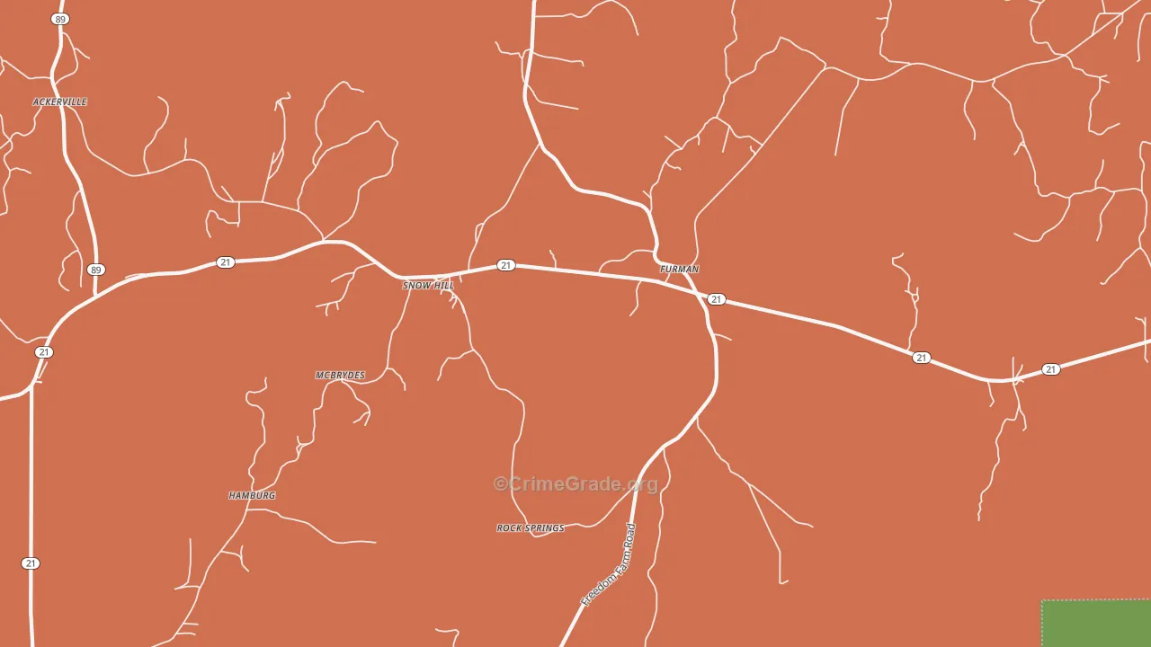 Furman, AL Map of Vandalism Rates