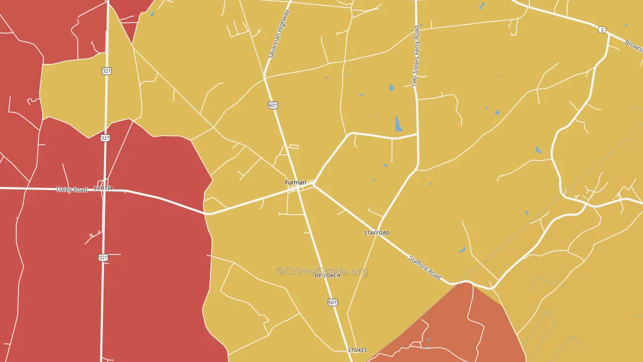 Furman, SC Map of Vandalism Rates