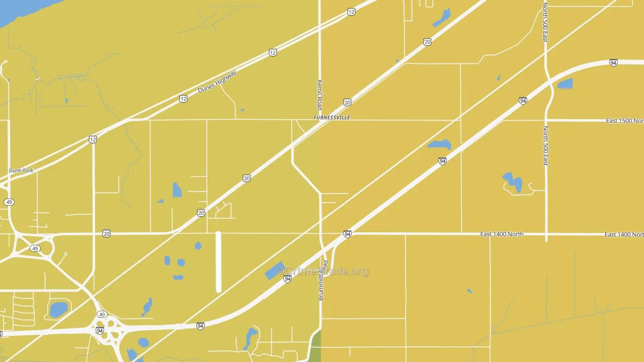 Furnessville, IN Map of Vandalism Rates