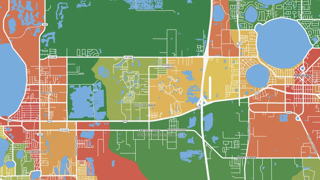 Fussels Corner, FL Map of Vandalism Rates
