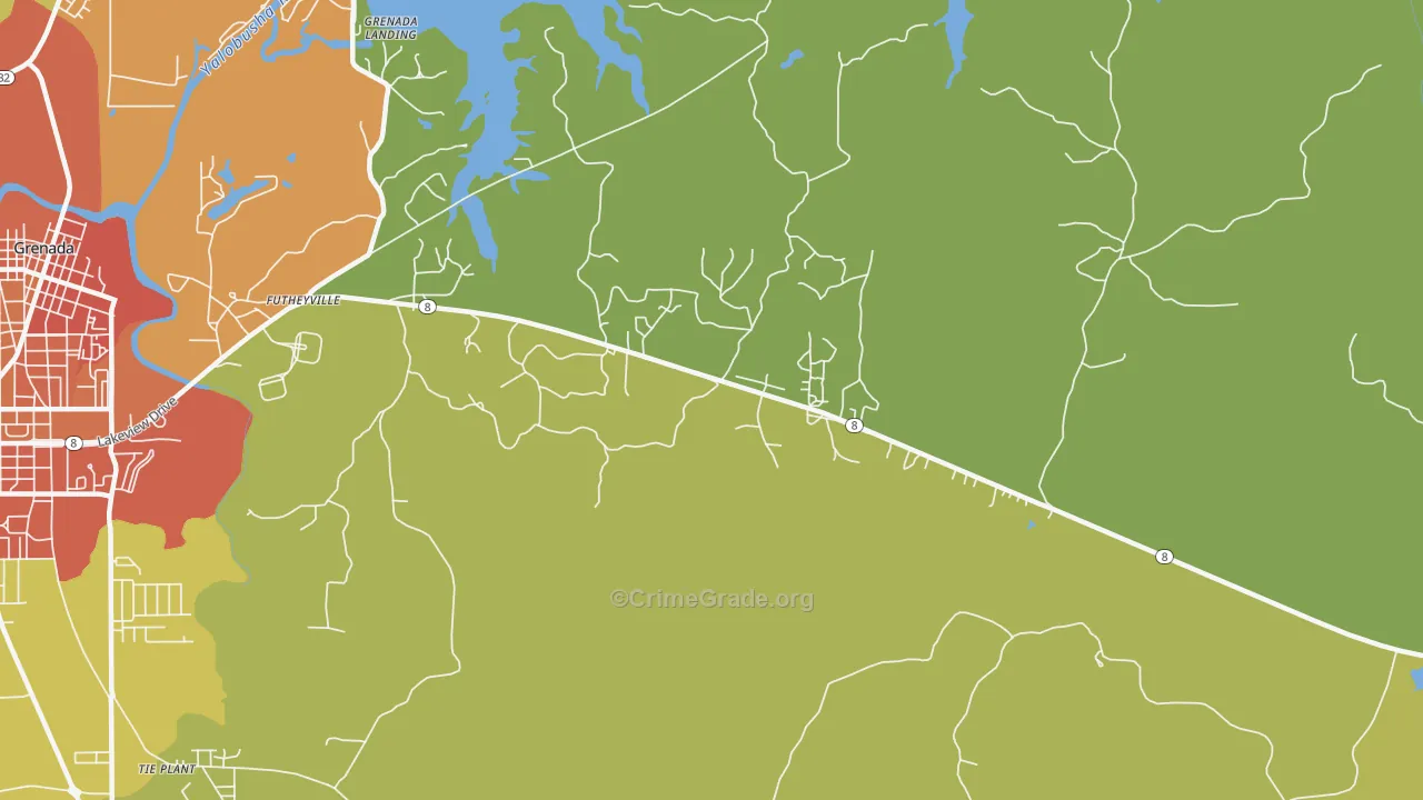 Futheyville, MS Map of Vandalism Rates