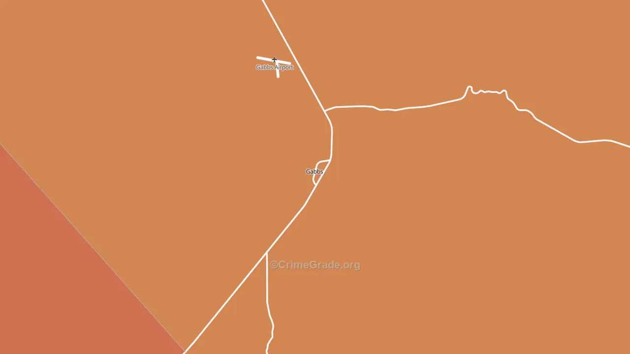 Gabbs, NV Map of Vandalism Rates