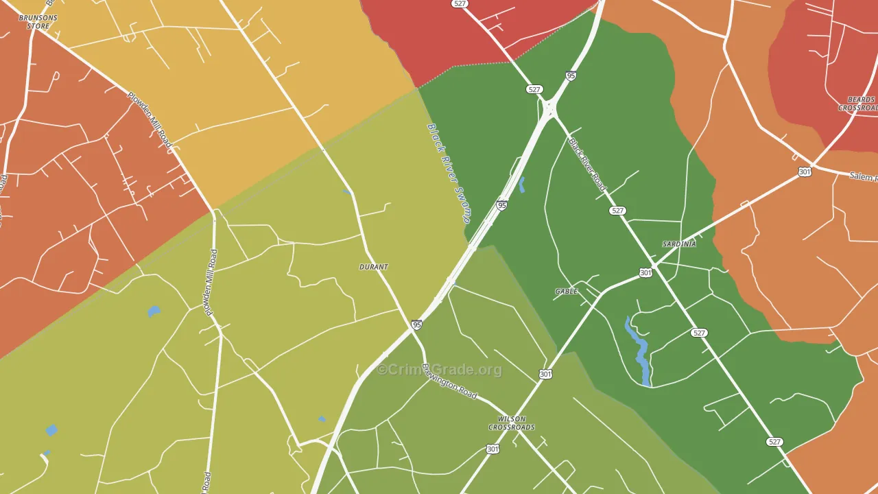 Gable, SC Map of Vandalism Rates