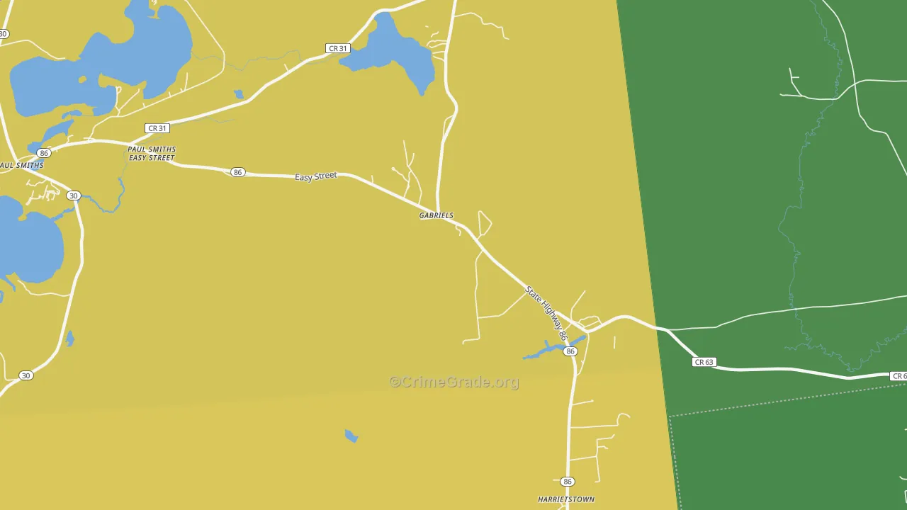 Gabriels, NY Map of Vandalism Rates
