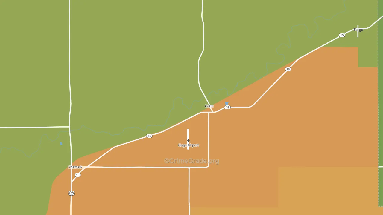 Gage, OK Map of Vandalism Rates