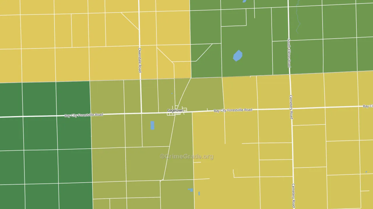 Gagetown, MI Map of Vandalism Rates