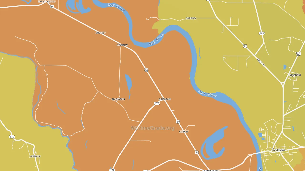 Gahagan, LA Map of Vandalism Rates