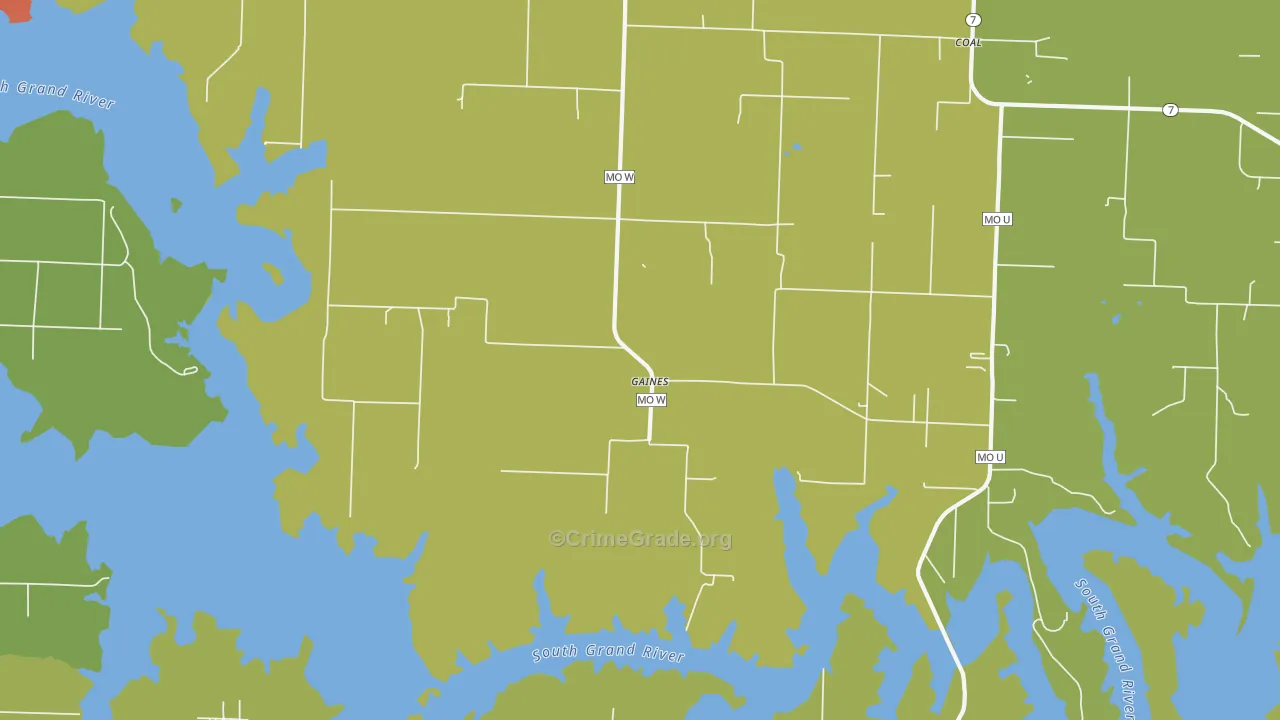 Gaines, MO Map of Vandalism Rates