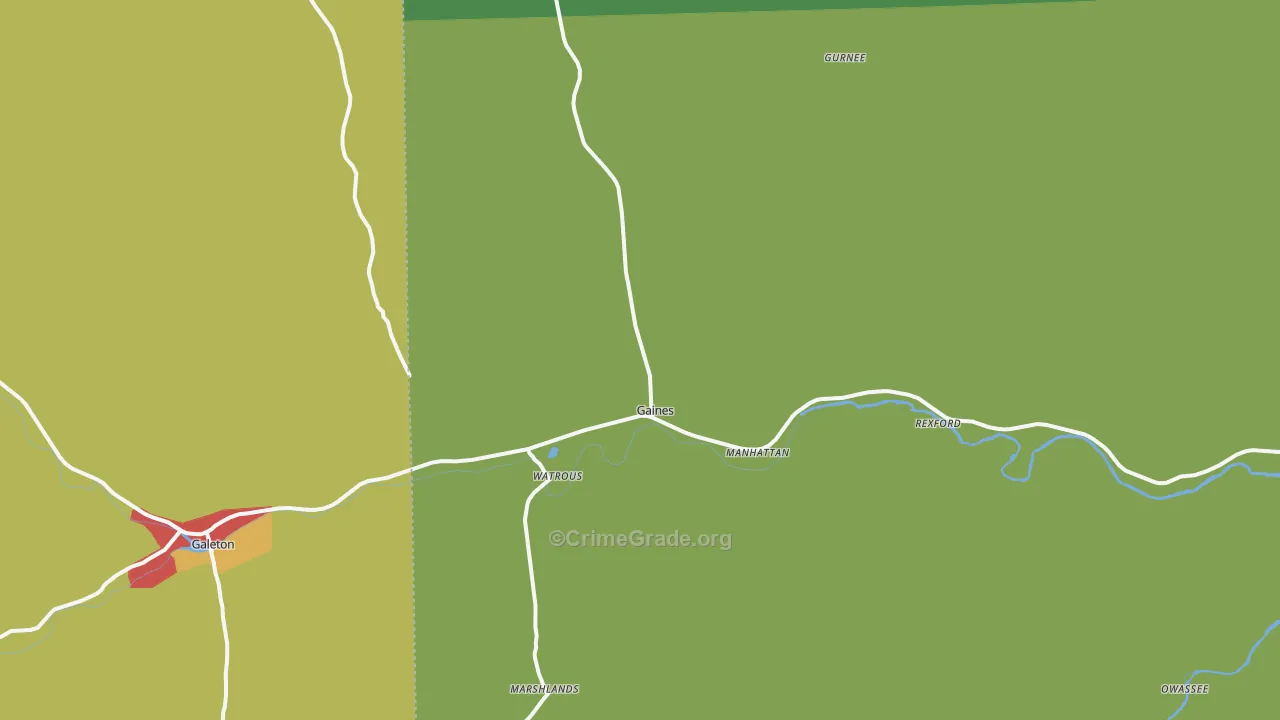 Gaines, PA Map of Vandalism Rates
