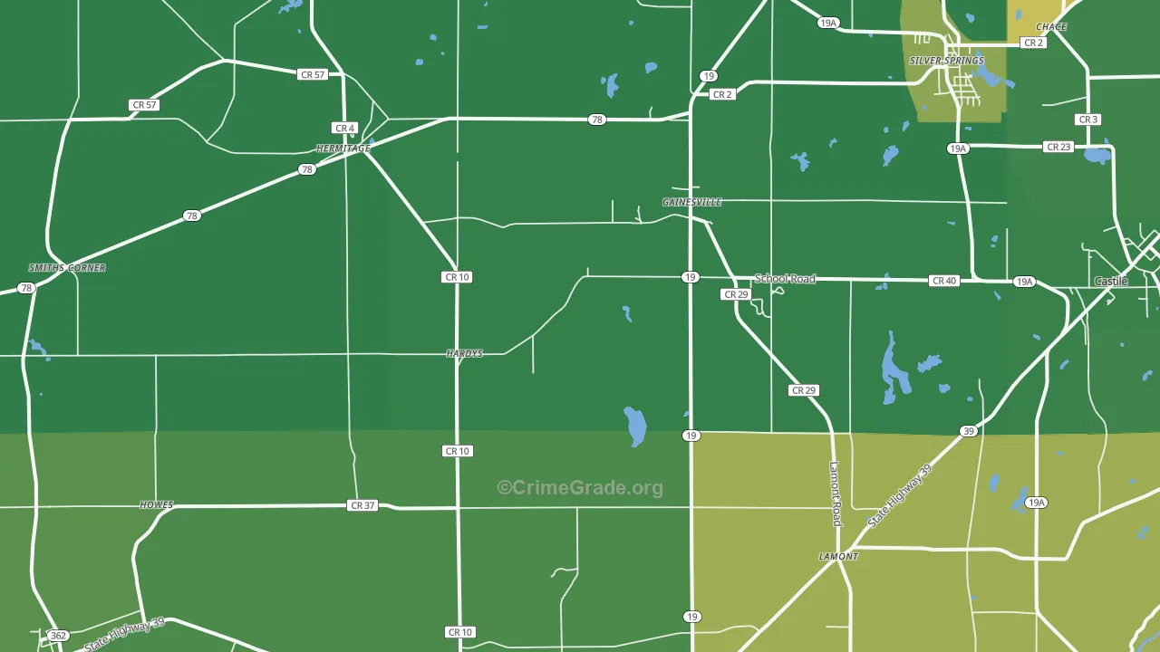 Gainesville, NY Map of Vandalism Rates