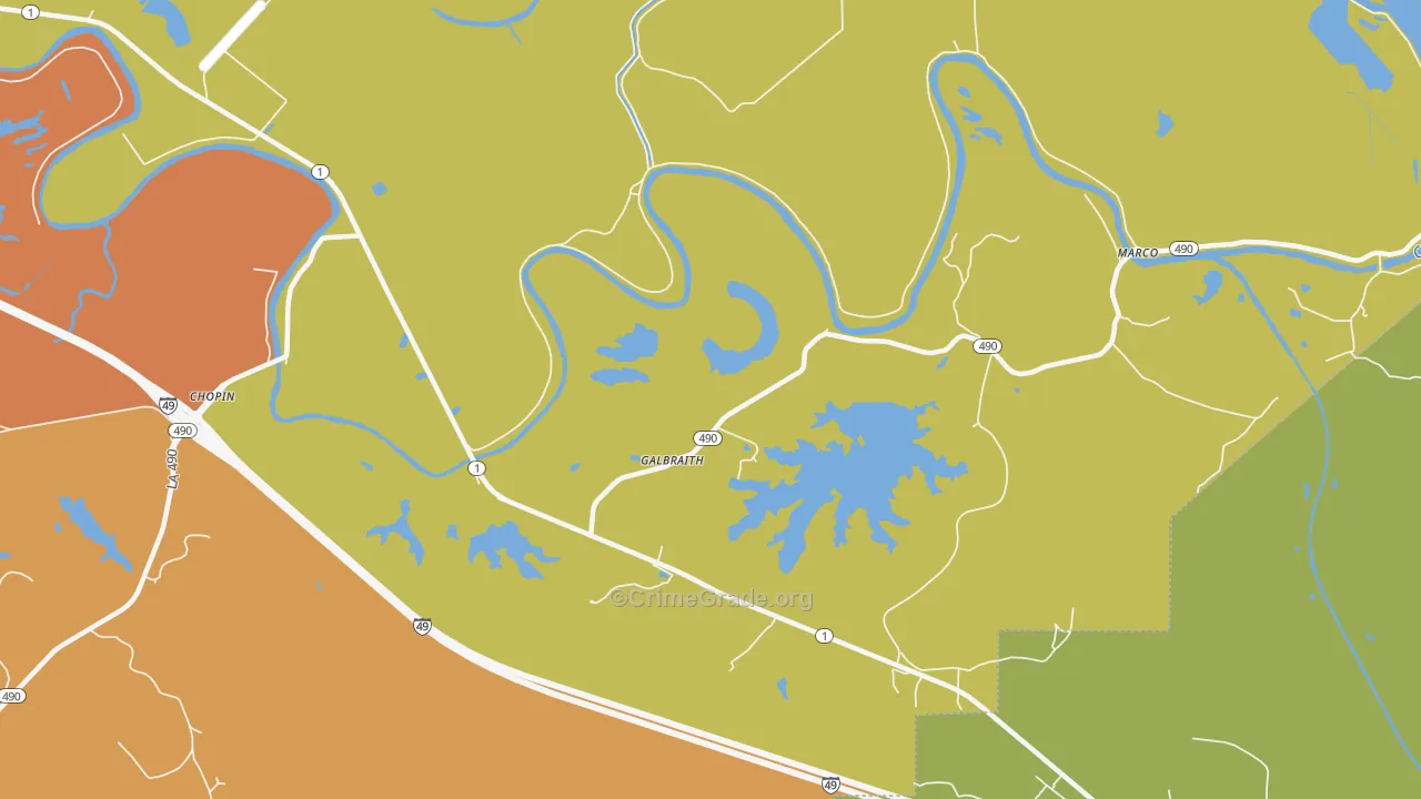 Galbraith, LA Map of Vandalism Rates