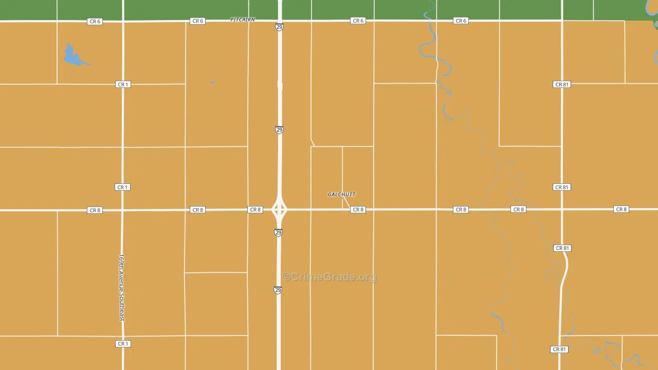 Galchutt, ND Map of Vandalism Rates