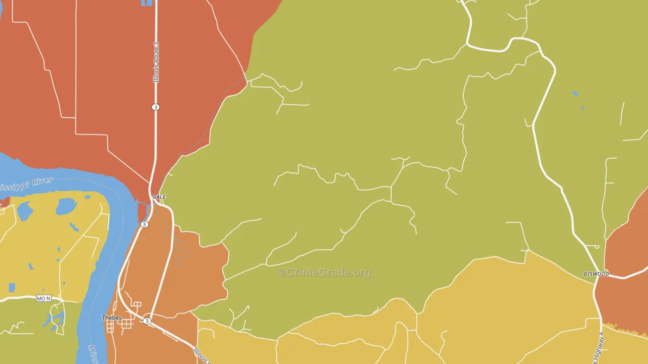 Gale, IL Map of Vandalism Rates