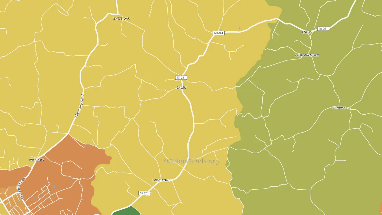 Galen, TN Map of Vandalism Rates