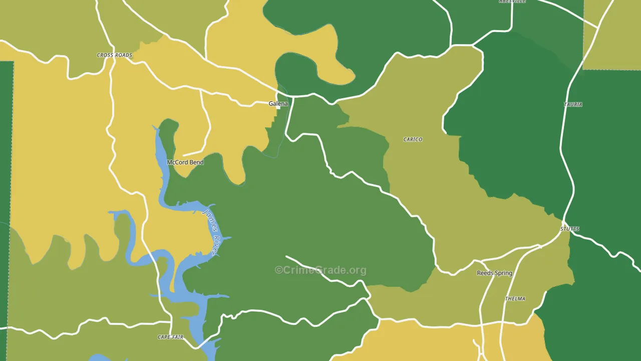 Galena, MO Map of Vandalism Rates