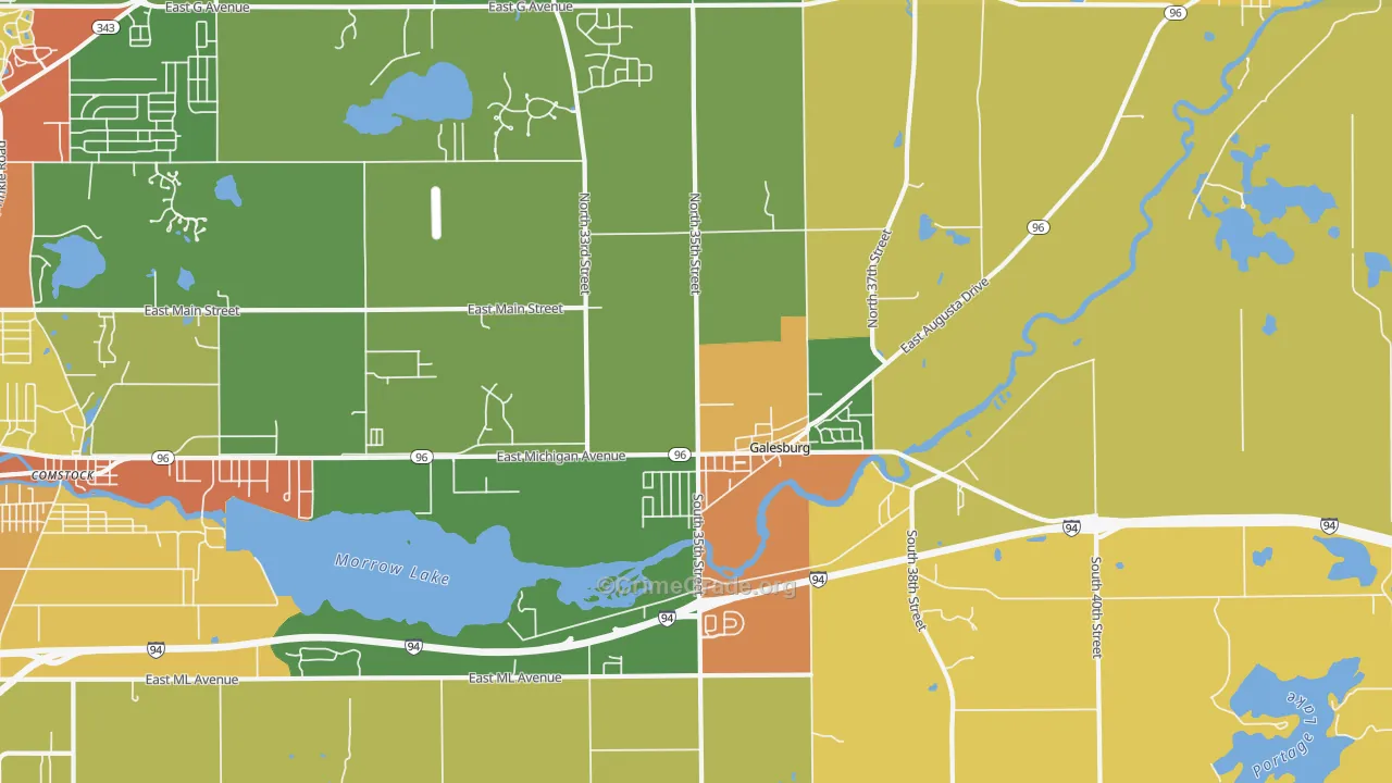 Galesburg, MI Map of Vandalism Rates