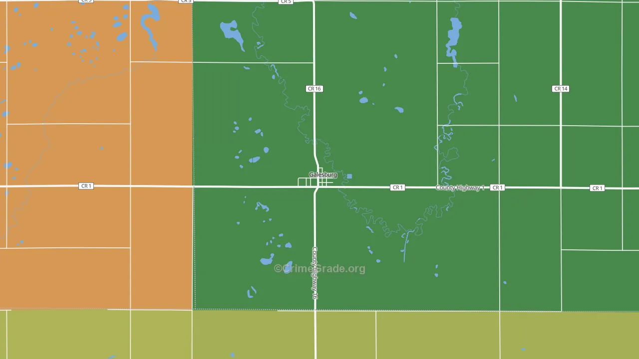 Galesburg, ND Map of Vandalism Rates