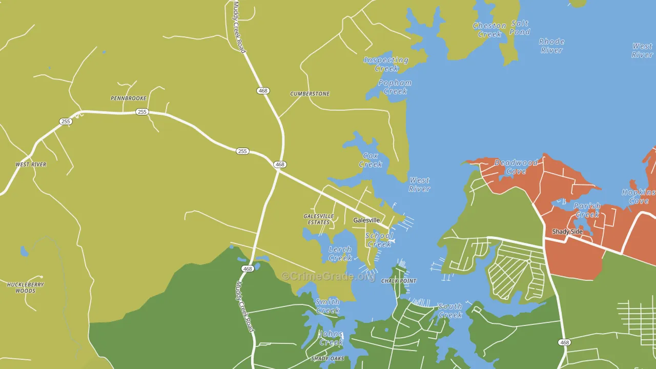 Galesville, MD Map of Vandalism Rates