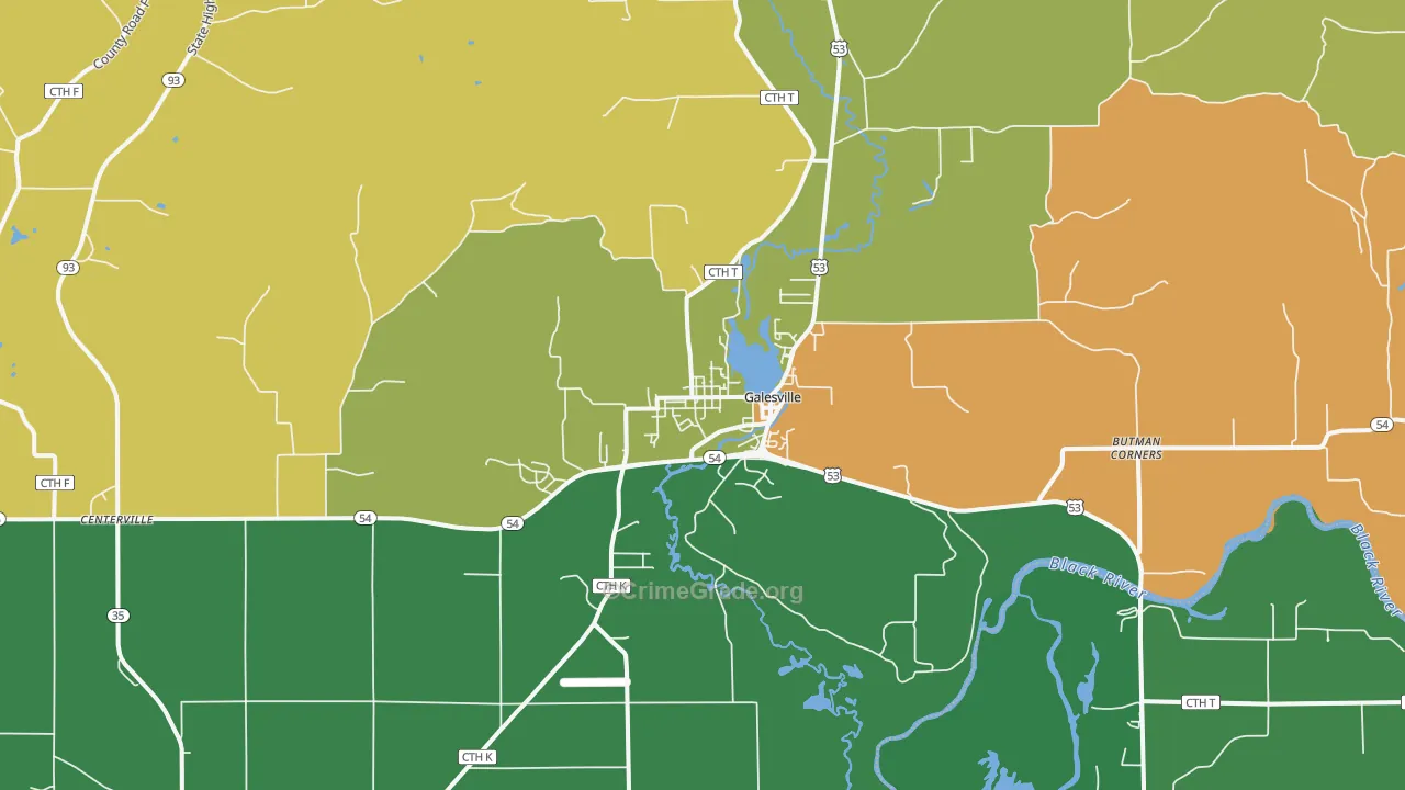 Galesville, WI Map of Vandalism Rates