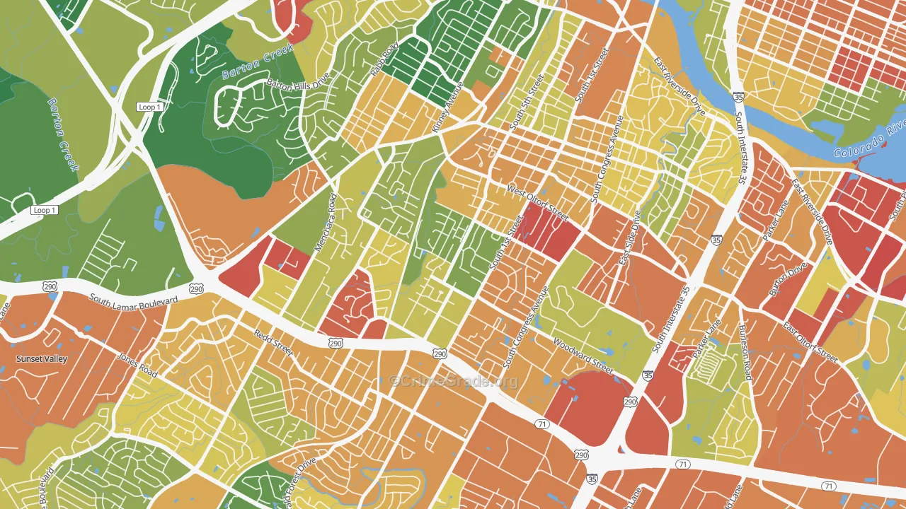 Galindo, Austin, TX Map of Vandalism Rates