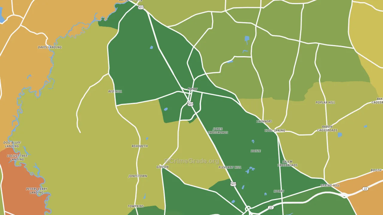 Galivants Ferry, SC Map of Vandalism Rates