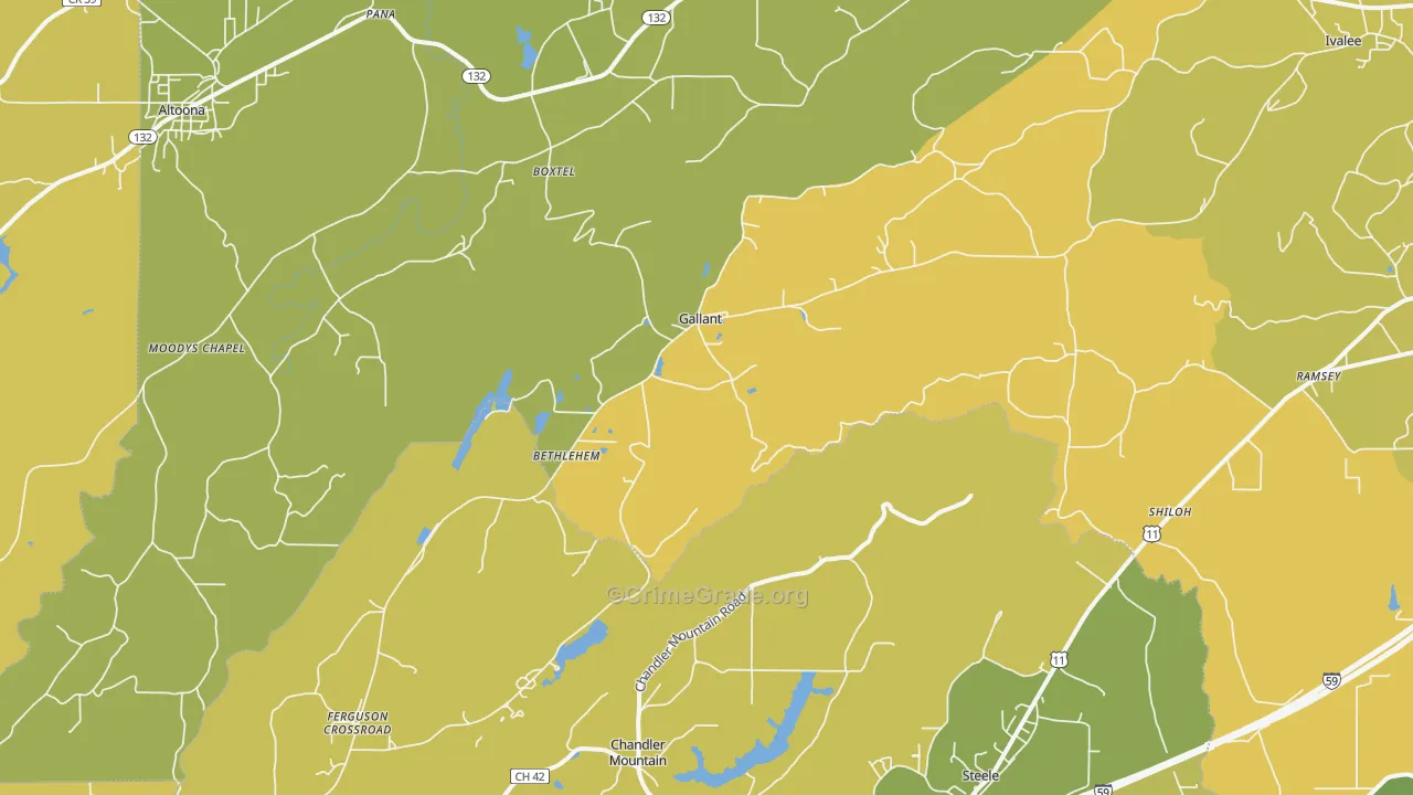 Gallant, AL Map of Vandalism Rates