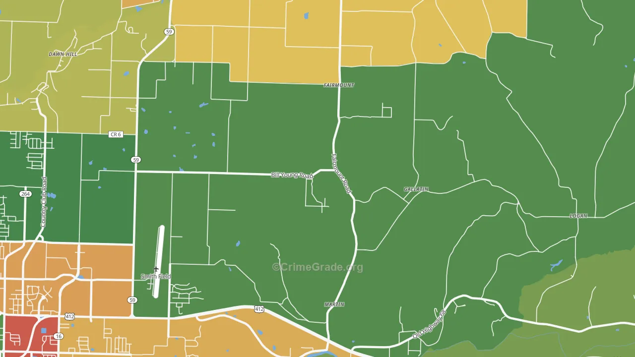 Gallatin, AR Map of Vandalism Rates