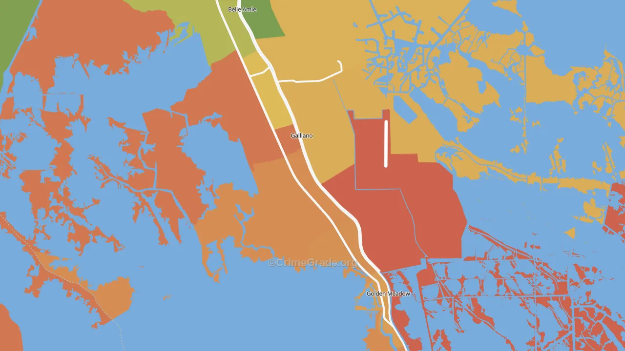 Galliano, LA Map of Vandalism Rates