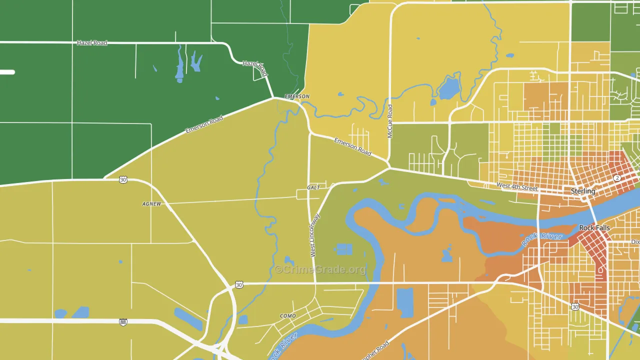 Galt, IL Map of Vandalism Rates